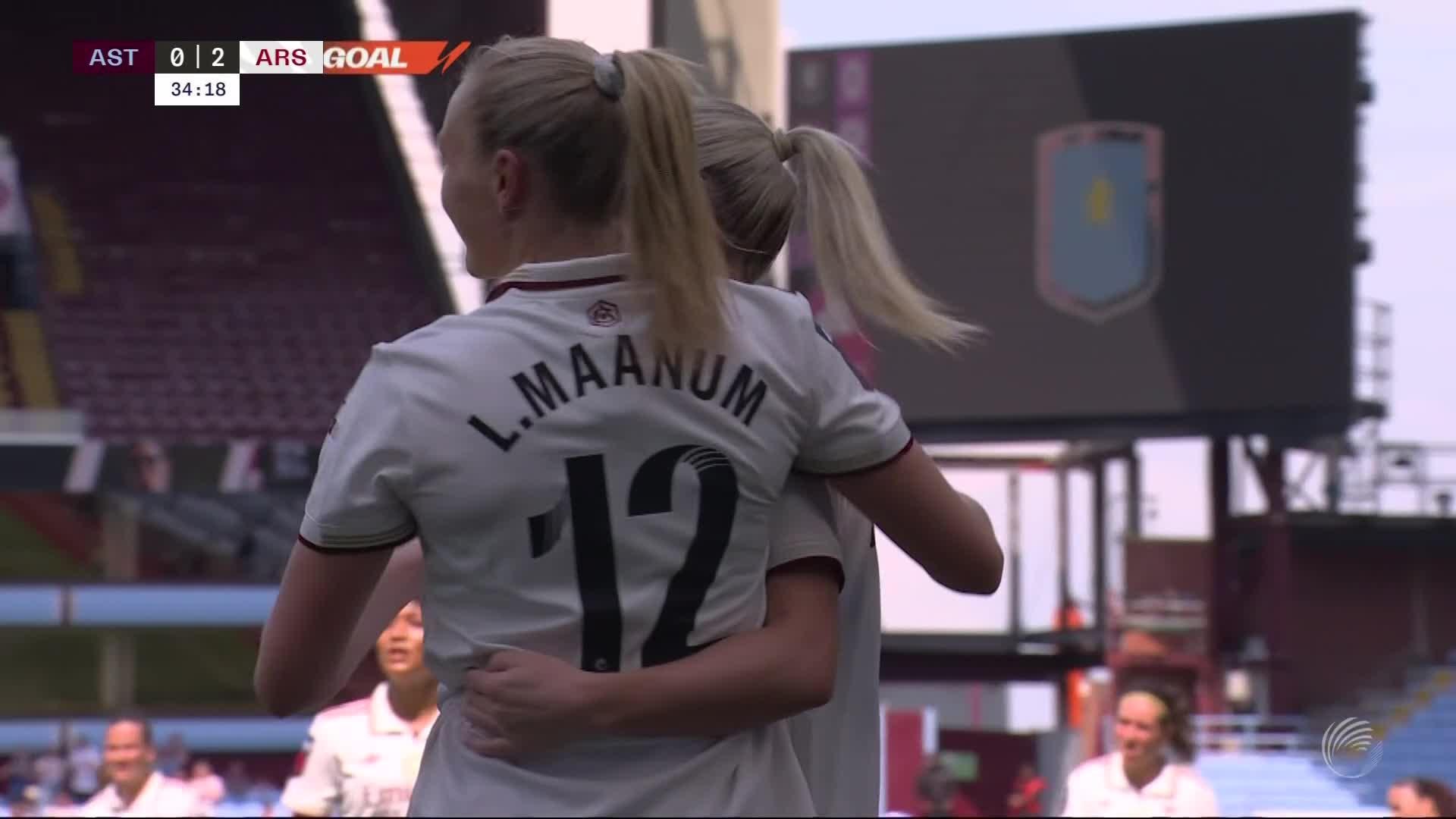 Frida Maanum med mål mot Aston Villa