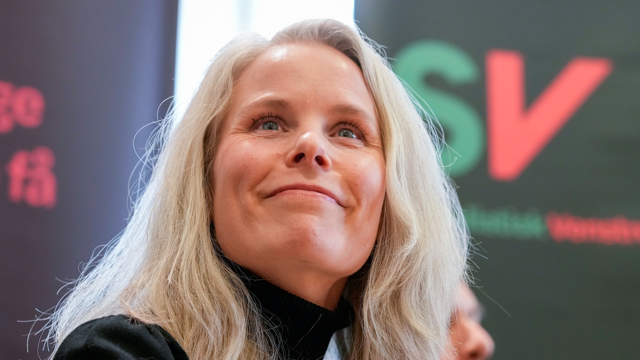 Kristi Bergstø taler på SV sitt landsmøte