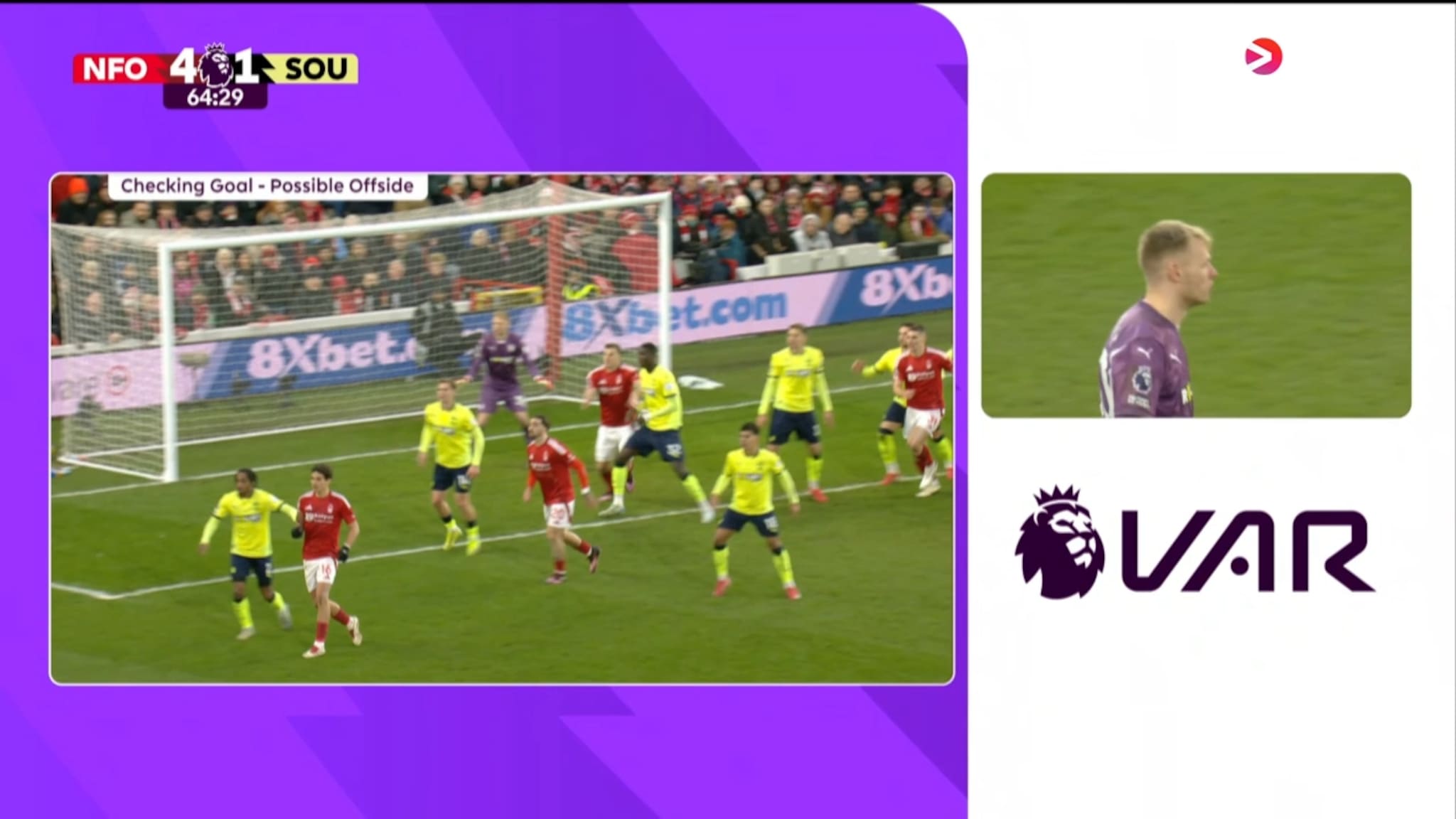 Forest får scoring annullert etter offside på Chris Wood