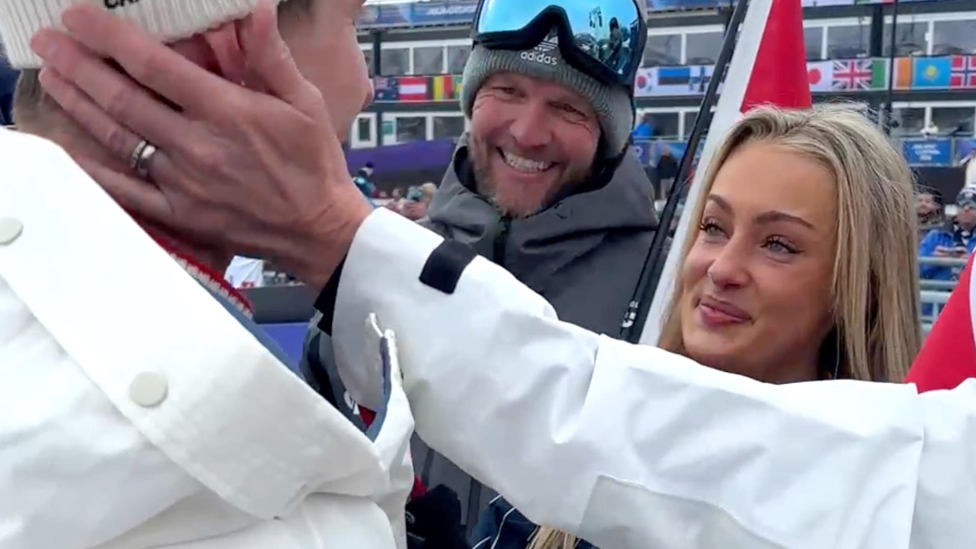 Løper i armene på kjæresten