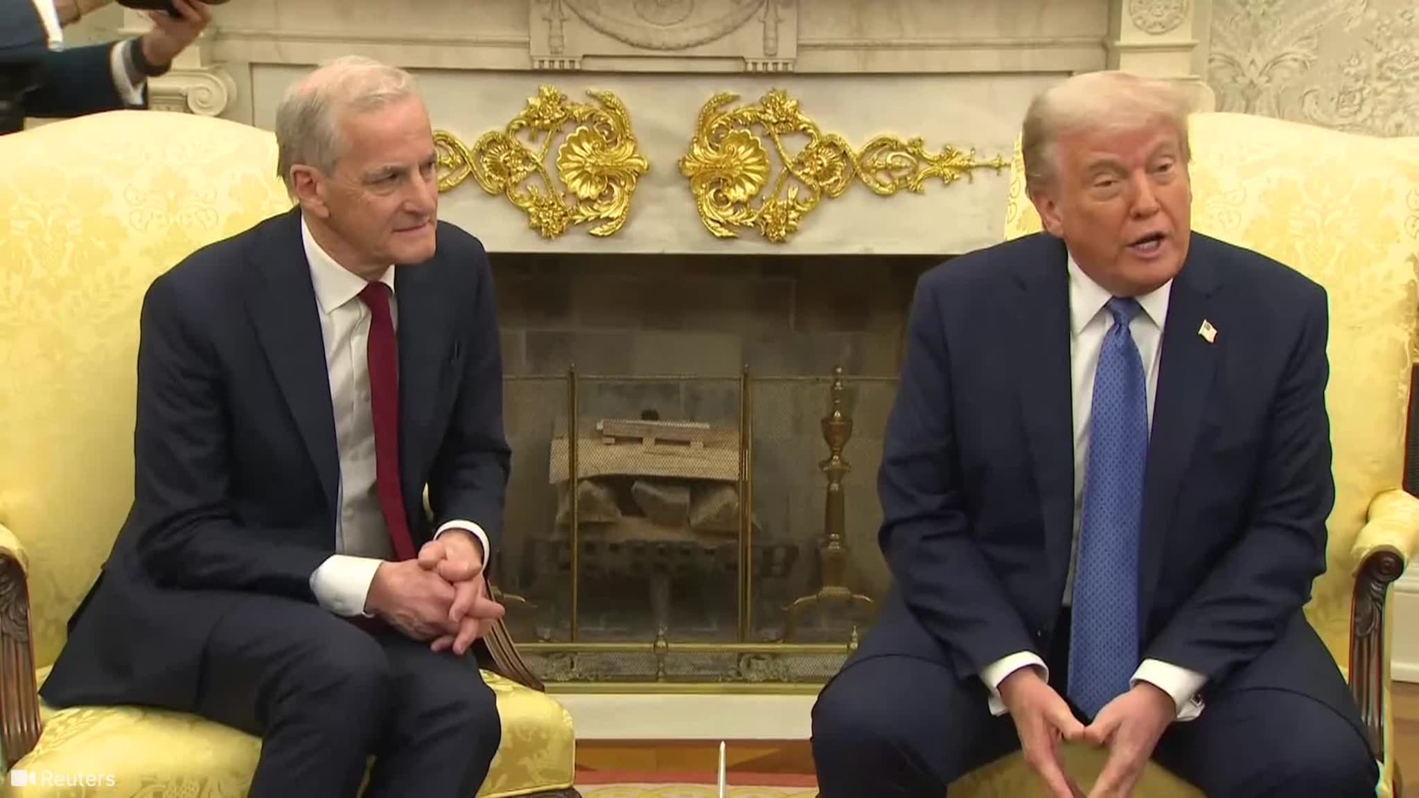 Støre, Stoltenberg og Trump: Se hele møtet i Det hvite hus