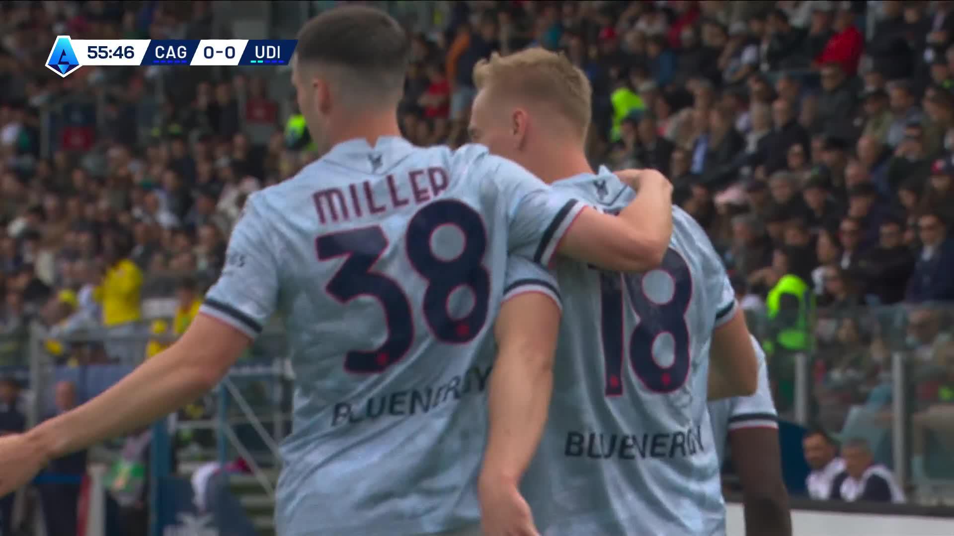 Adam Buksa setter 1-0 mot Cagliari