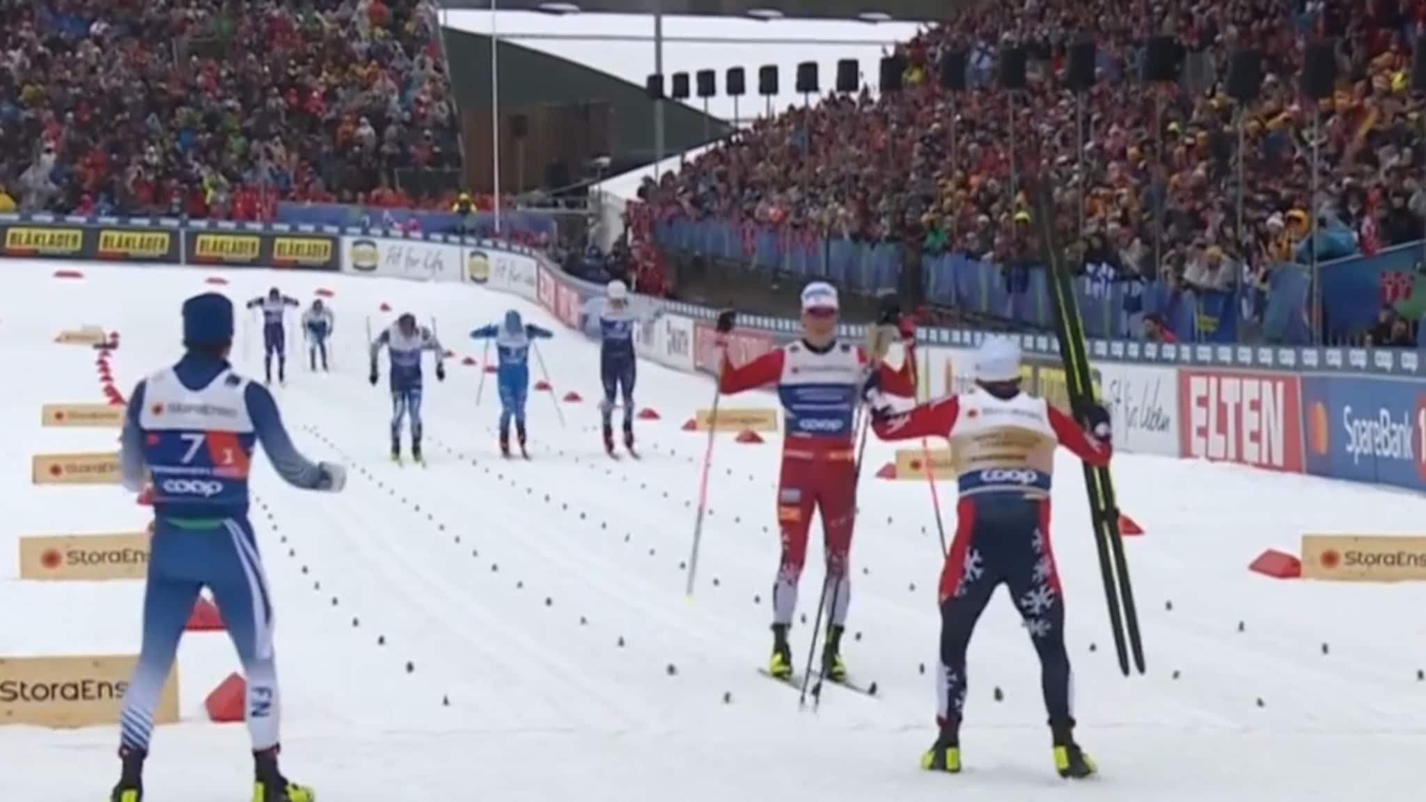 Klæbo og Valnes vant lagsprint i VM – Klæbo tangerte Northug