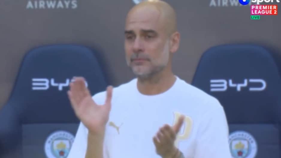 Pep Guardiola og Bernardo Silva i tårer