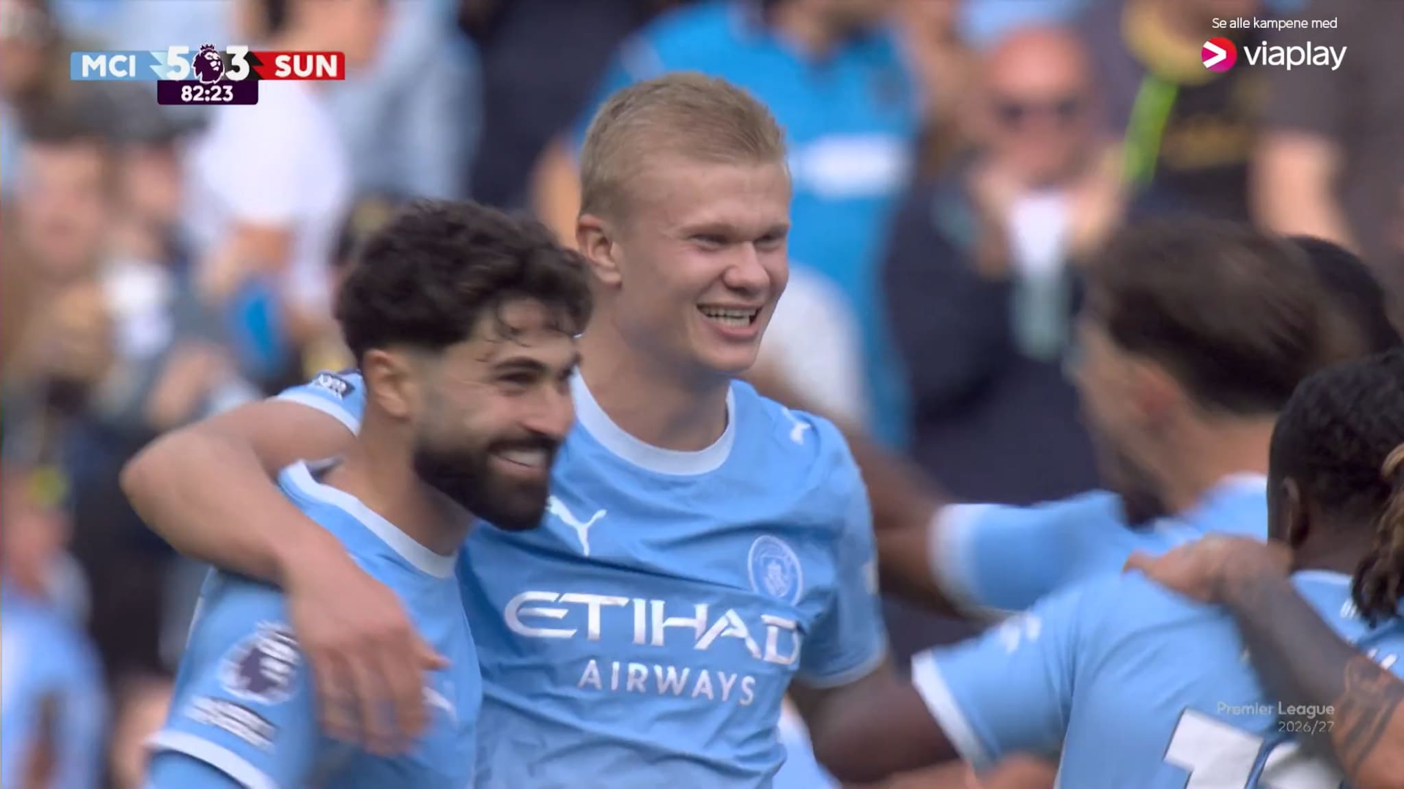 City vant i dramatisk målfest - Haaland med kjempemiss og scoring