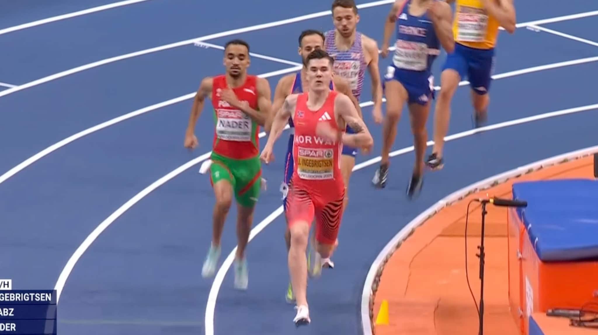 Jakob Ingebrigtsen vinner EM-gull på 1500 meter innendørs