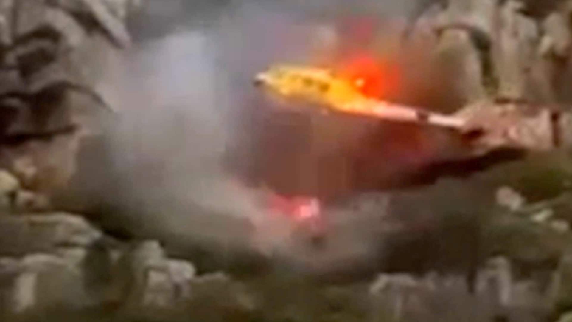 Her får helikopteret problemer