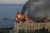 Storbrann i havnebyen Odesa etter missilangrep