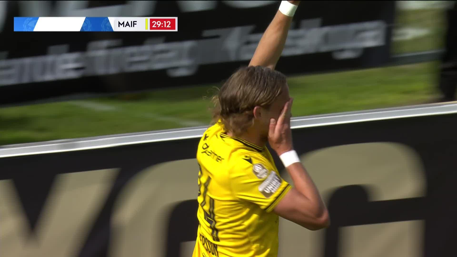 Tom Pettersson med mål mot Degerfors