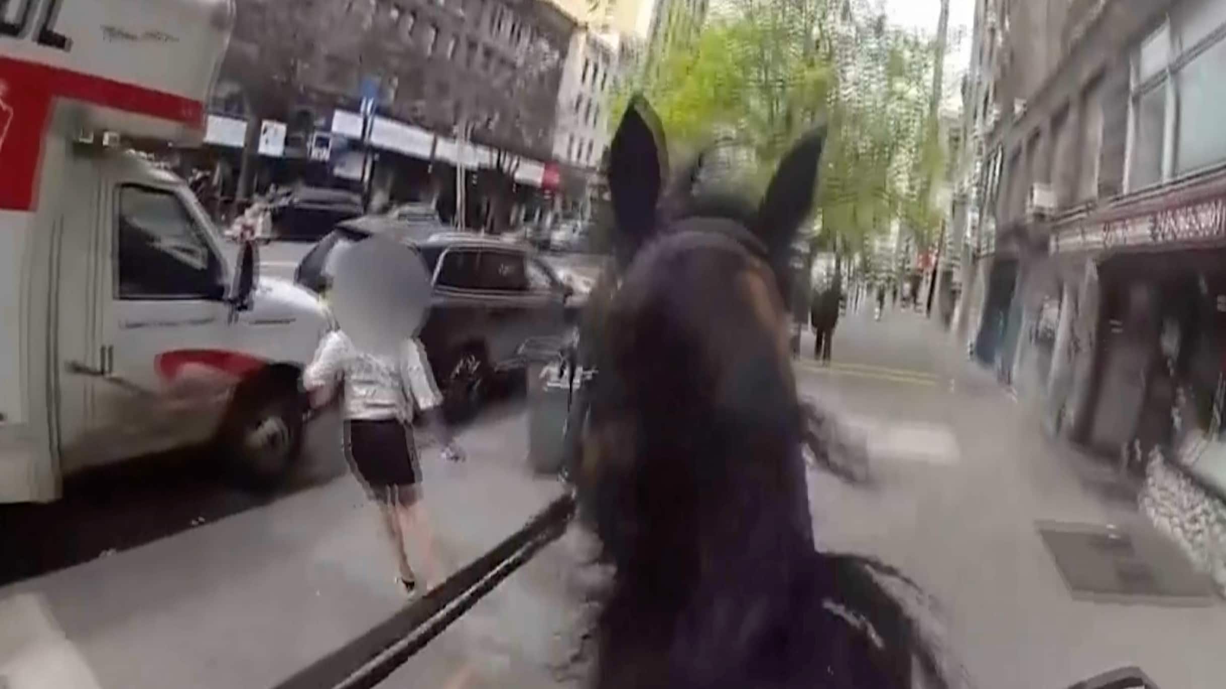 Ellevill tjuvjakt på hesterygg i New York