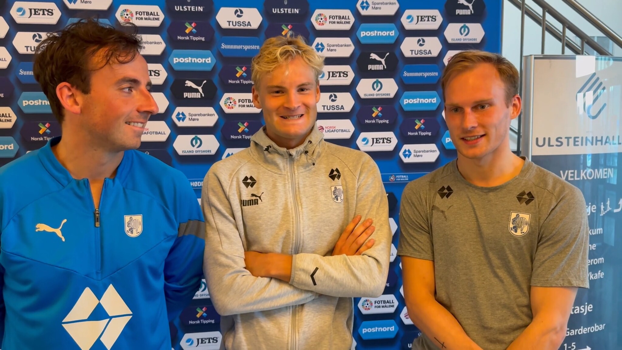 Målscorarane Hjelmeseth, Myrlid og Skotheim